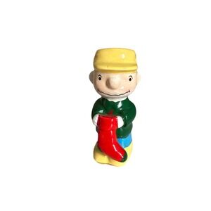 Vintage Willitts Peanuts Christmas Ornament Charlie Brown w Stocking 1950-1966